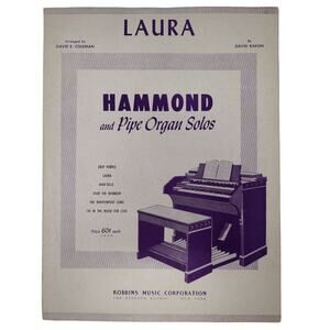 1945 Laura Sheet Music David Raksin Hammond and Pipe Organ Solos‎